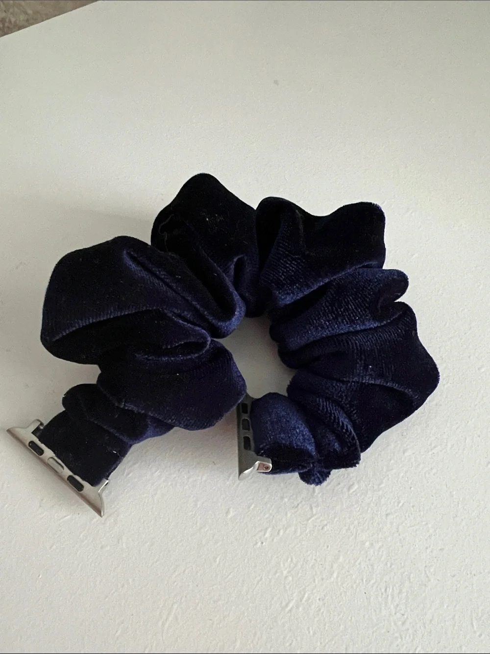 Navy Velvet Scrunchie Apple Watch Band